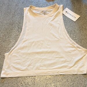 NWT Women’s Athleta Cream Mineral Wash Crop Tank Size S MSRP $49